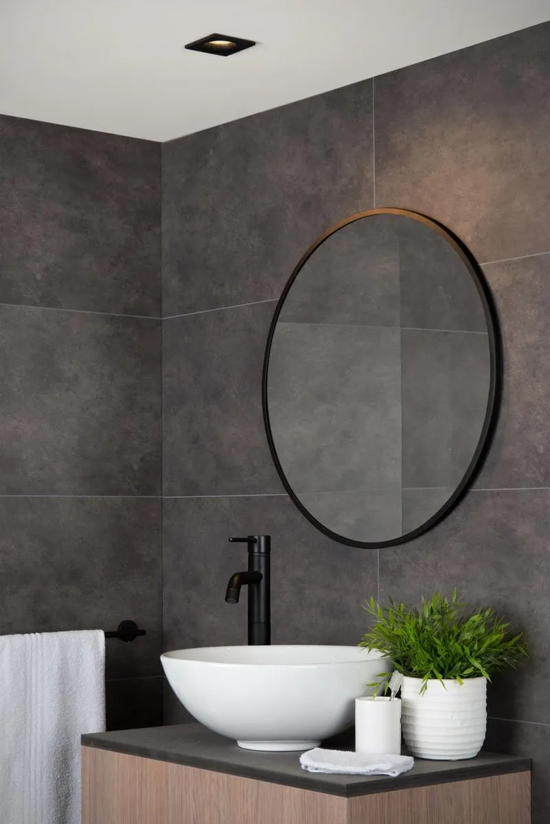 Lucide ZIVA Inbouwspot Badkamer GU10 - IP44 - Zwart