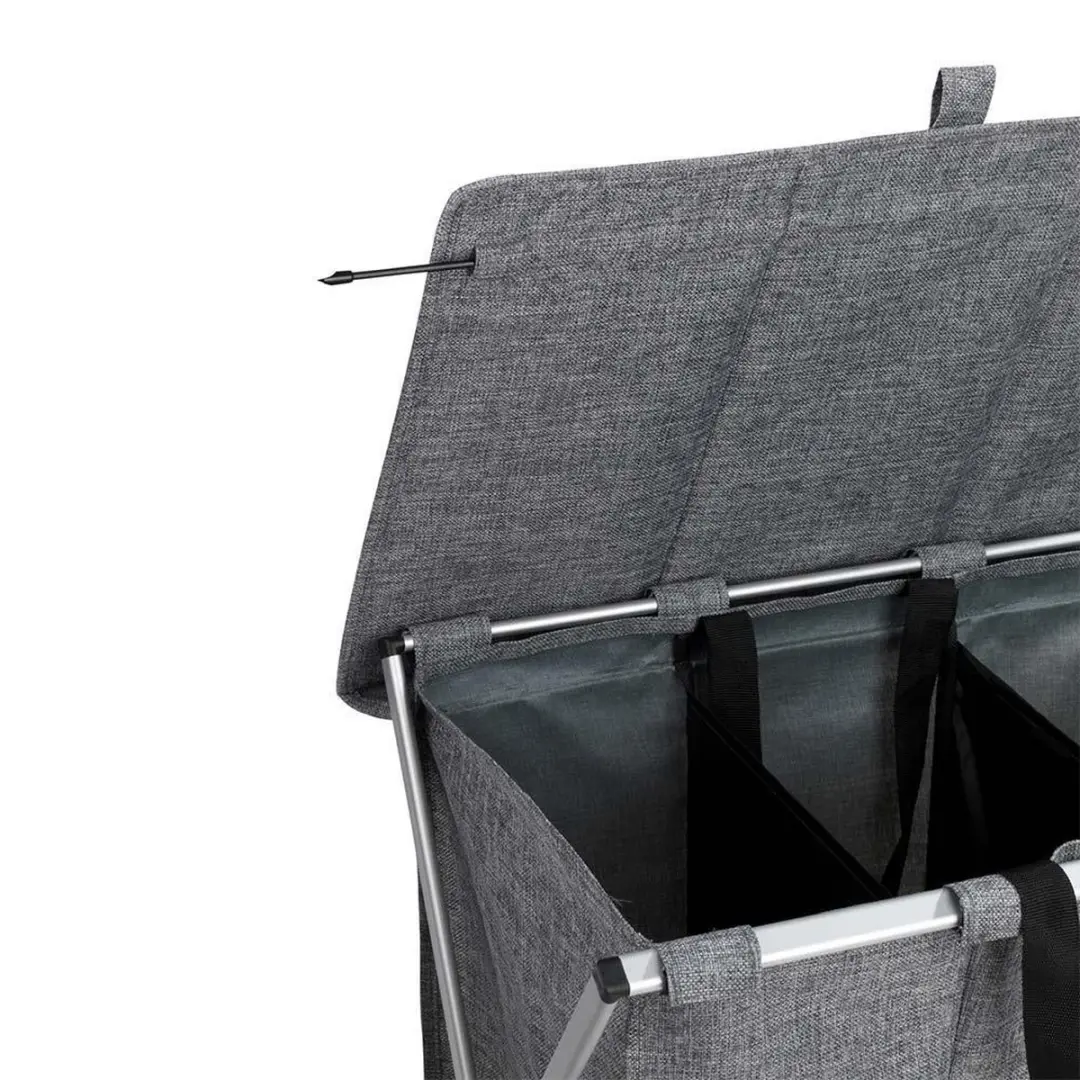 Wenko Trio Wasmand 118L - Grijs - 3 Vakken - afbeelding 6 van 6