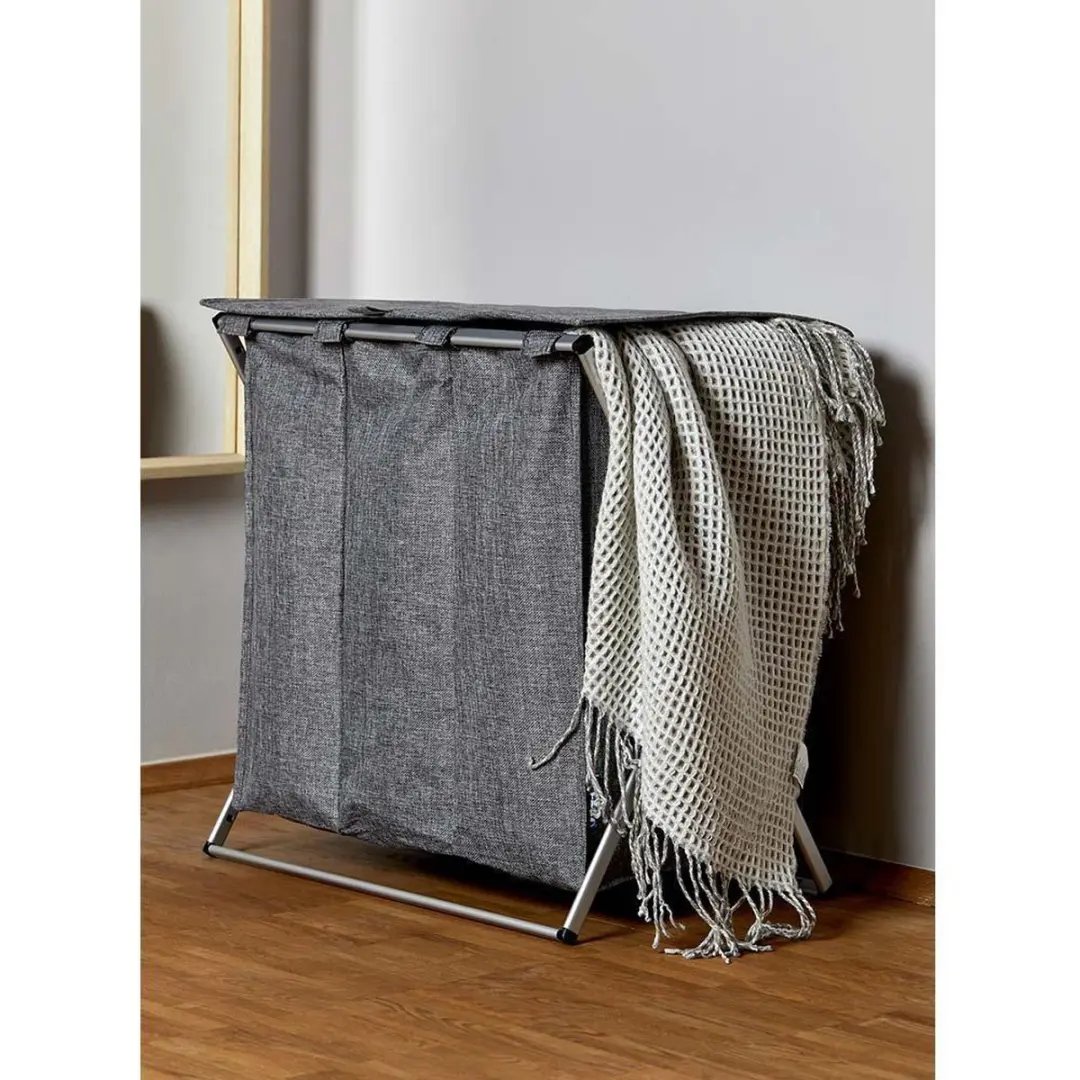 Wenko Trio Wasmand 118L - Grijs - 3 Vakken