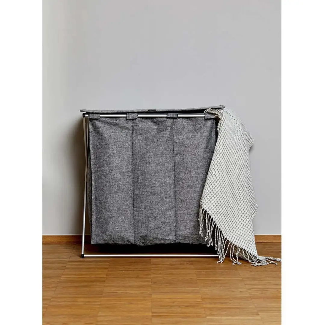 Wenko Trio Wasmand 118L - Grijs - 3 Vakken