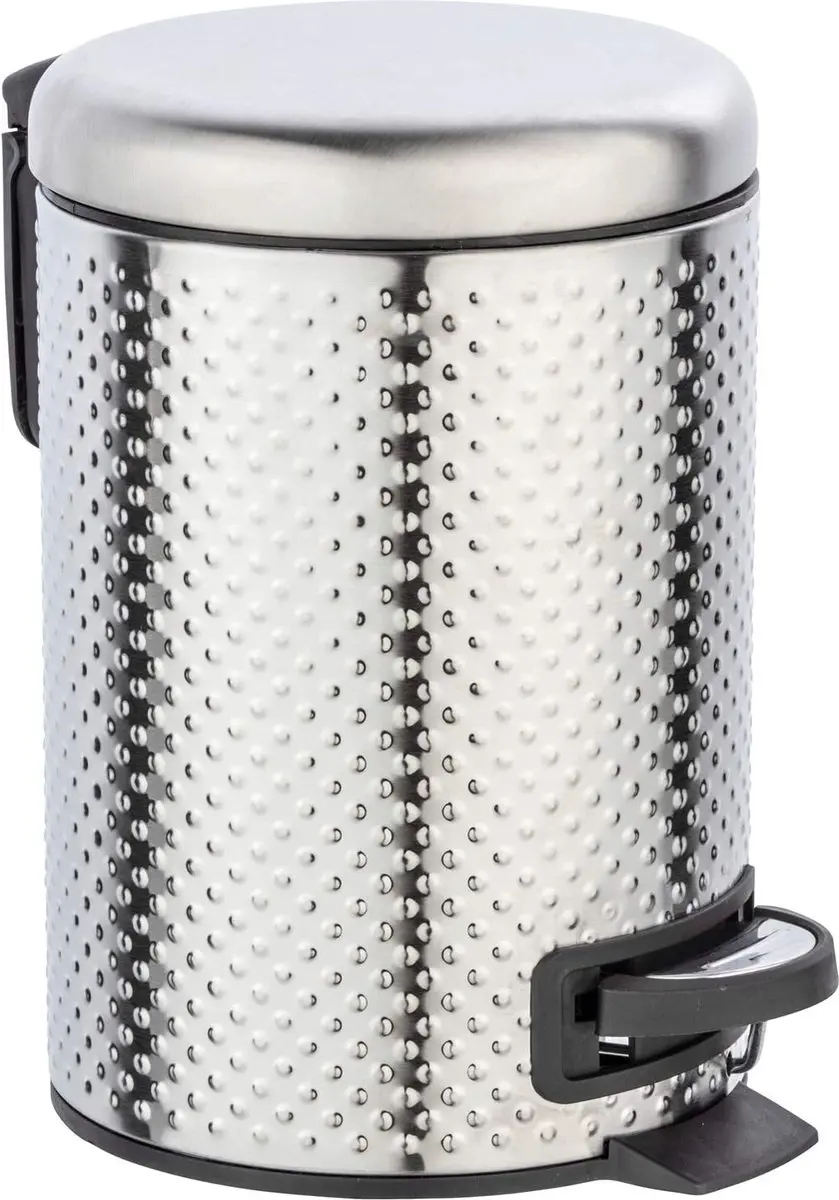Wenko Punto Cosmetica Pedaalemmer 3L - Gesatineerd Zilver