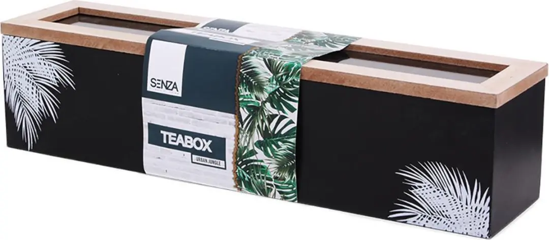 Senza Jungle Urban Theedoos - 5 Vakken - Zwart/Bruin/Wit