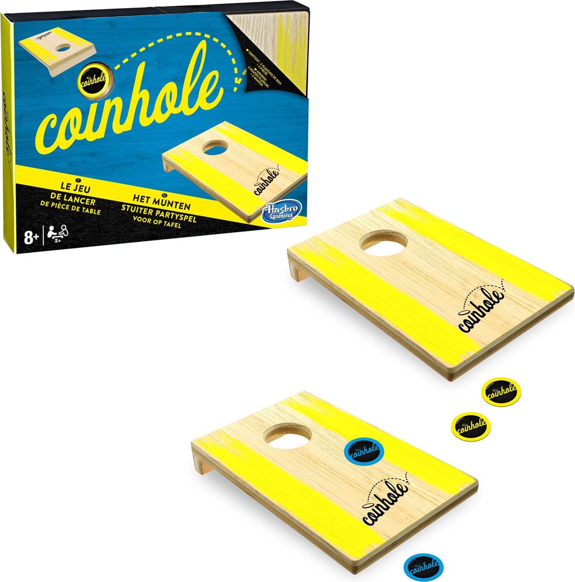 Hasbro Coinhole - Munten stuiter partyspel voor op tafel