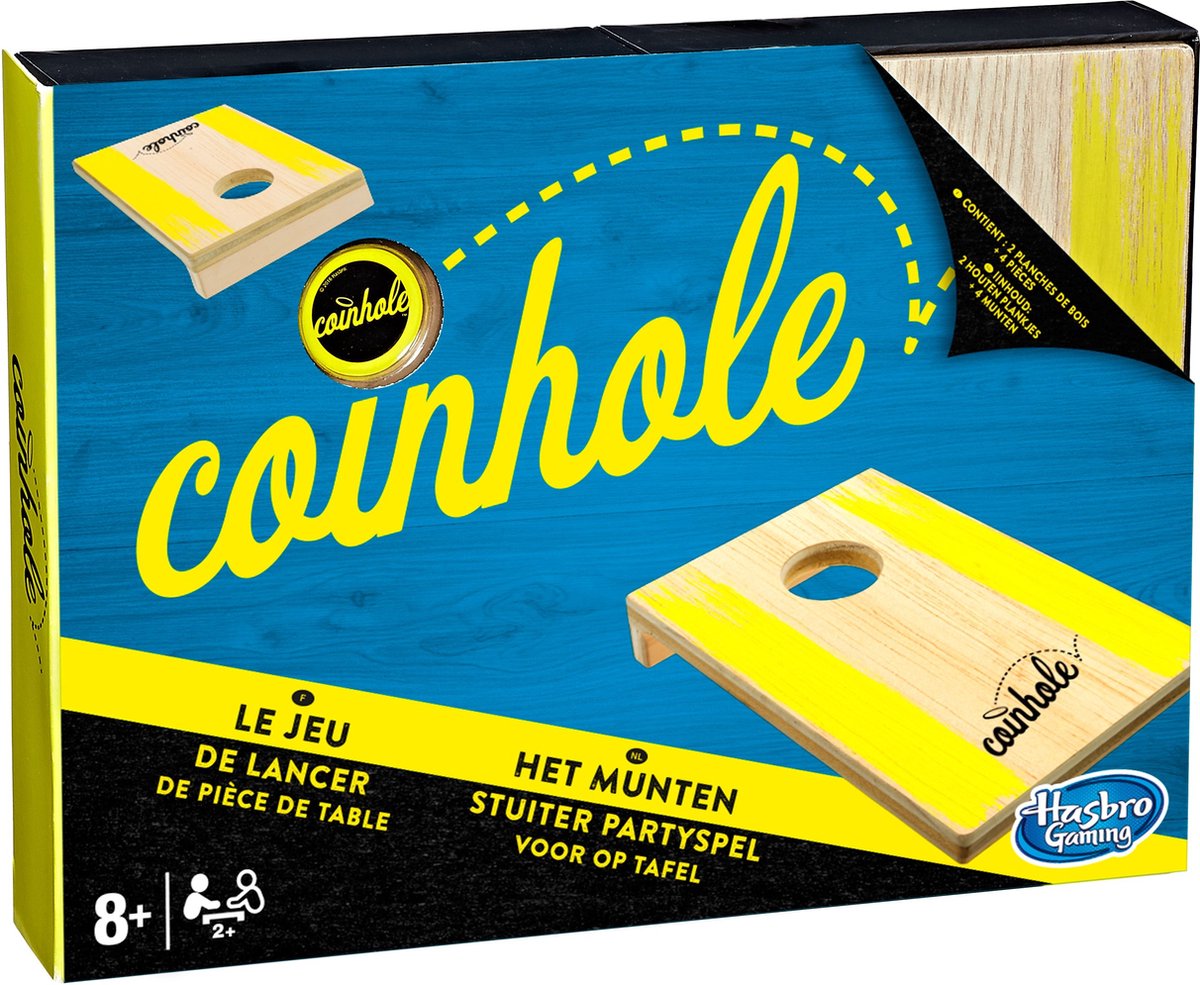Hasbro Coinhole - Munten stuiter partyspel voor op tafel