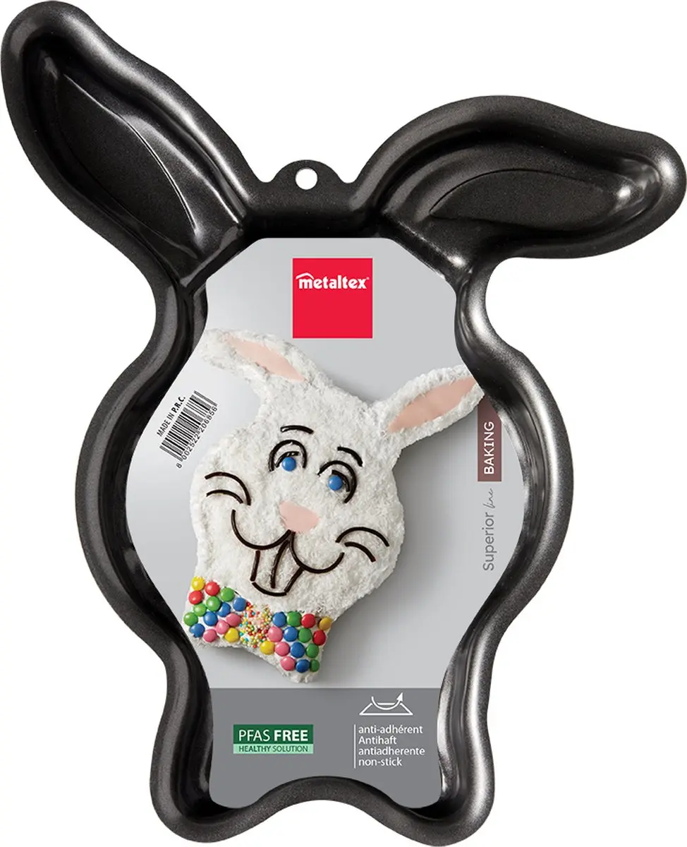 Metaltex Paashaas Bakvorm - 33x27cm - Zwart