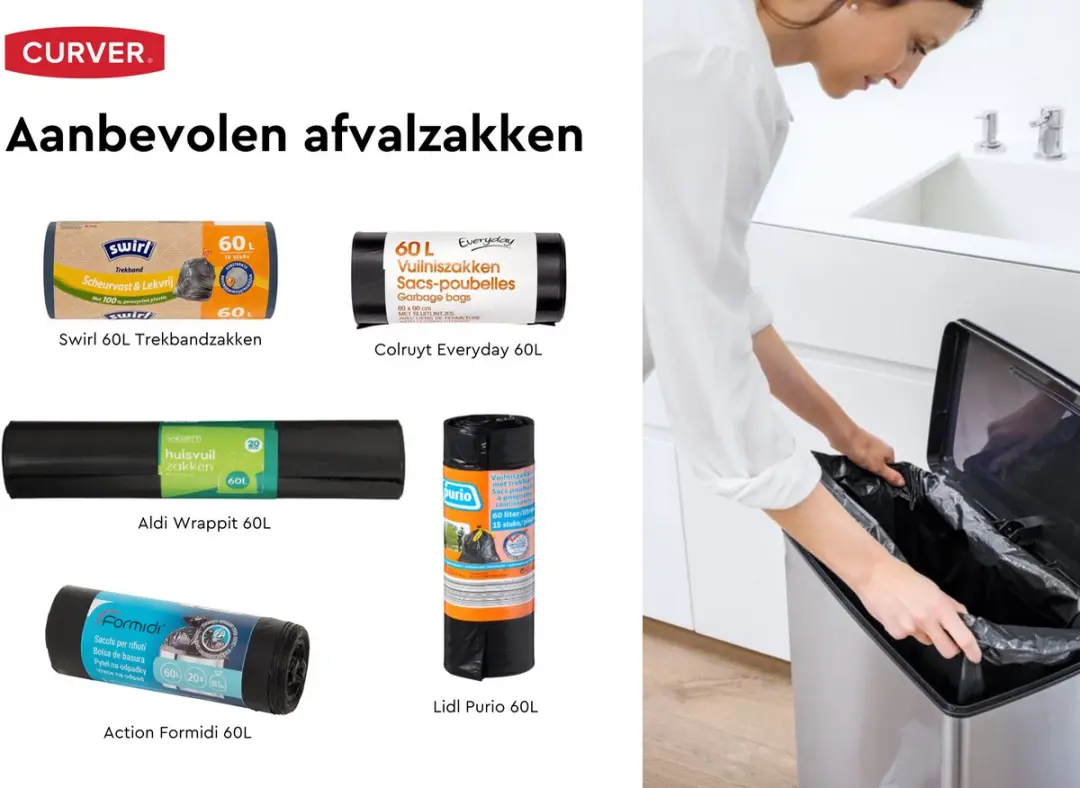 Curver Decobin Prullenbak 65L - Zilver Metallic