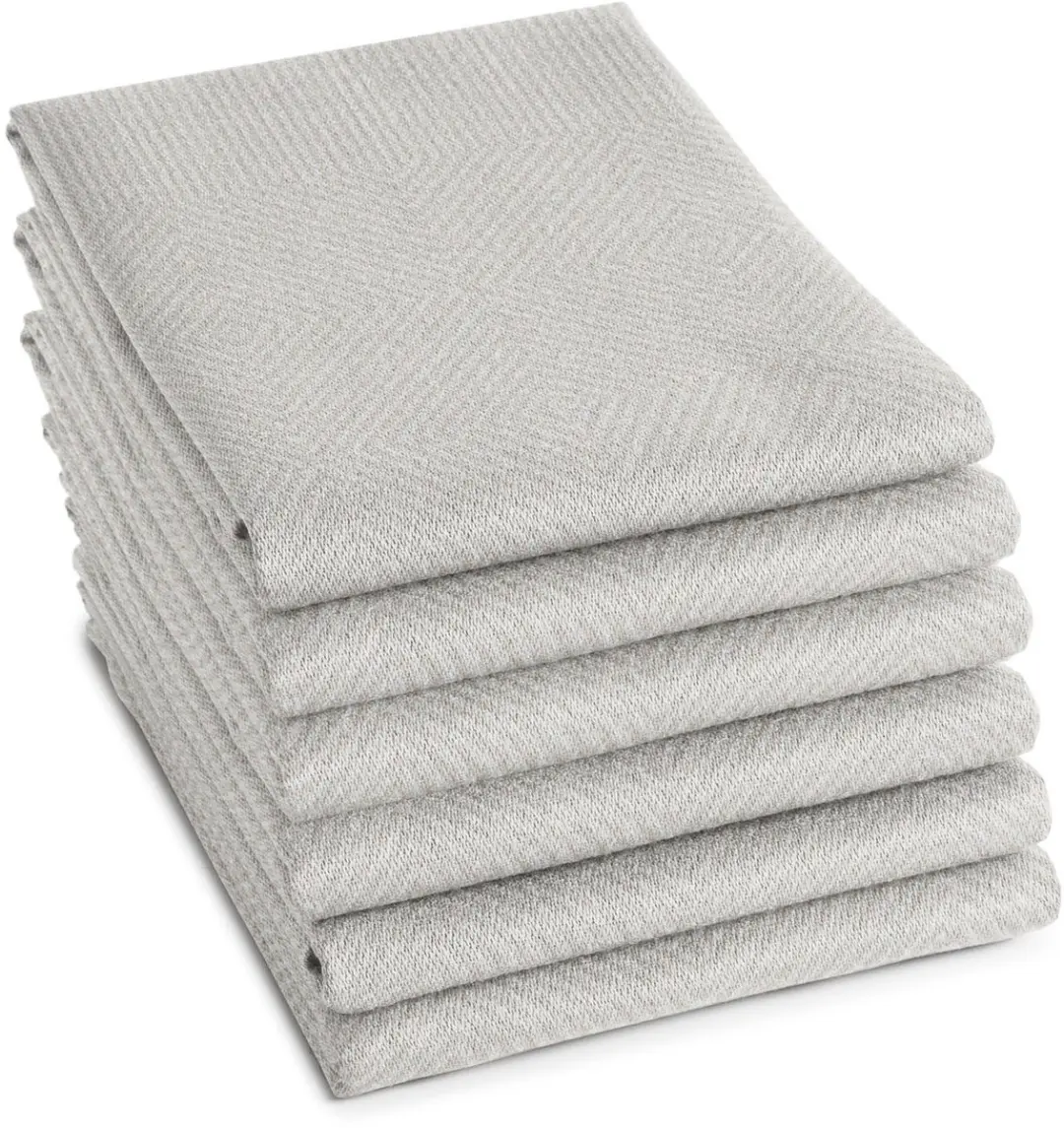 DDDDD Cisis Theedoeken - 6 Stuks - 60x65cm - Katoen Gestreept Cream