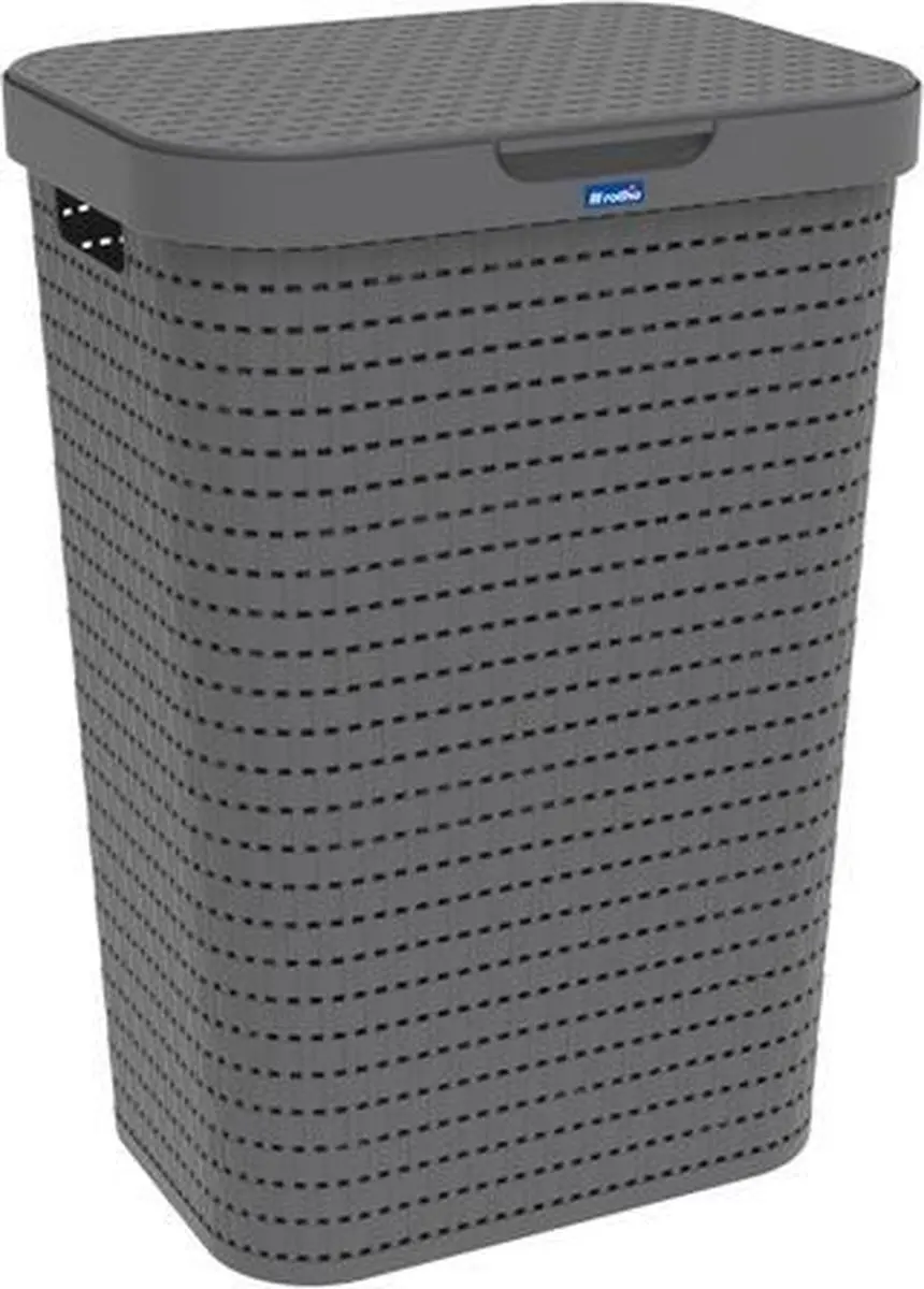 Rotho Country Wasmand 55L Antraciet - 150cm - afbeelding 6 van 6