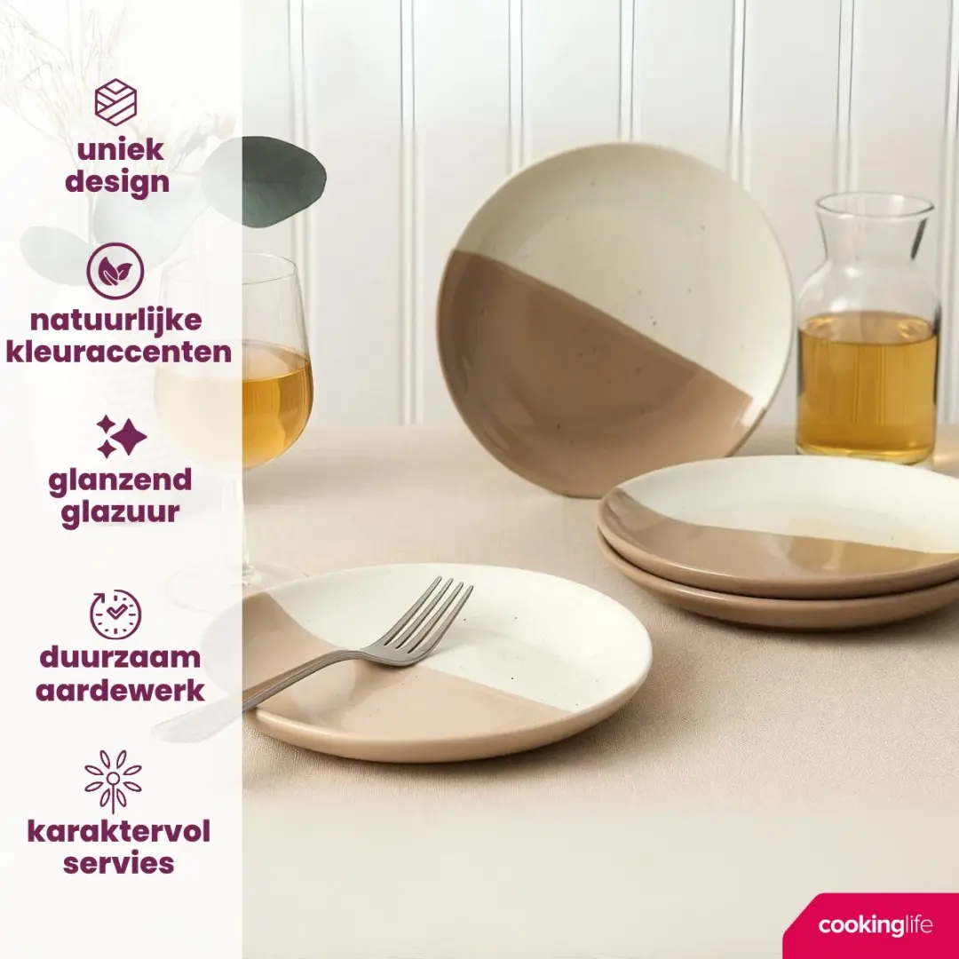 Cookinglife Leem Ontbijtborden - 6 Stuks ø 18,5cm
