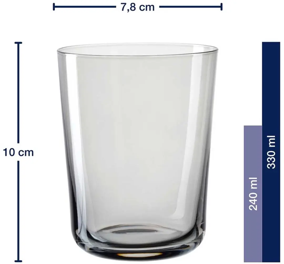 Leonardo LEGGERO Glas 330ml - Grijs - Set van 4