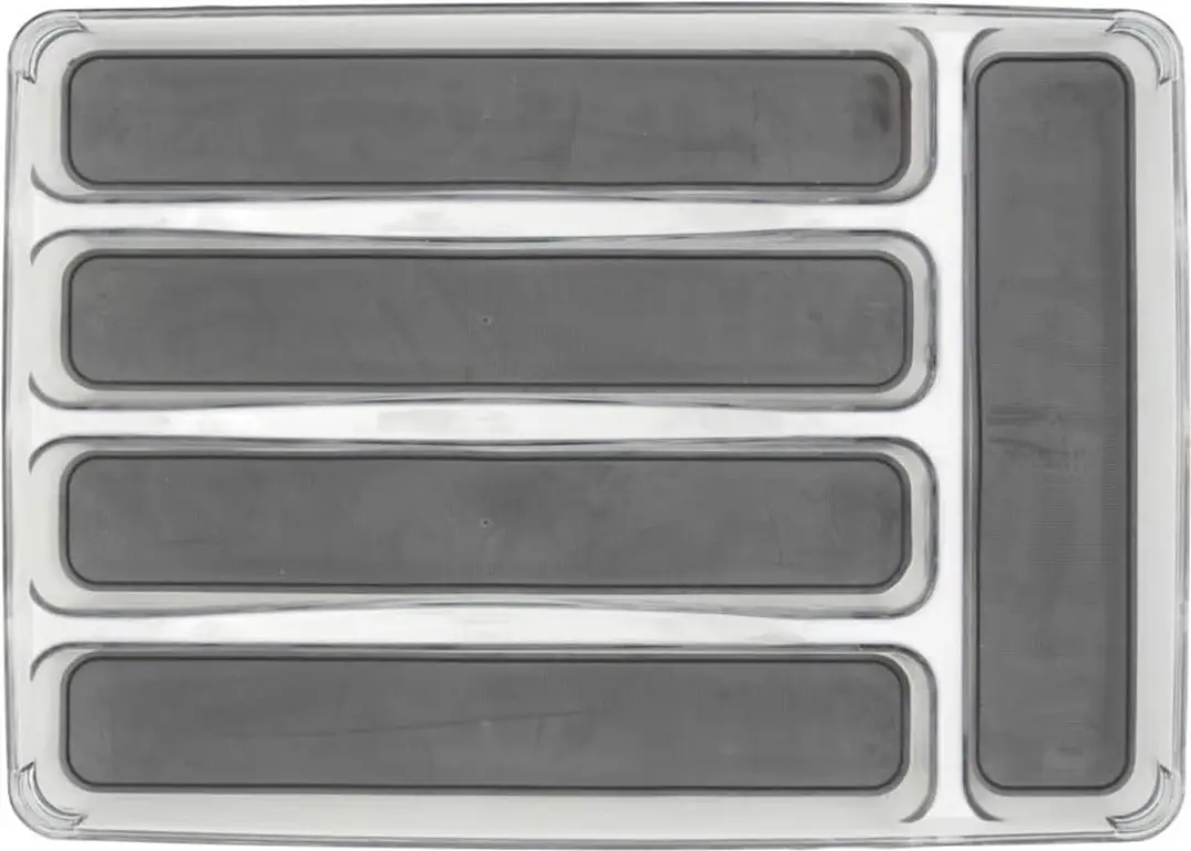 Wenko Bestekbak 23x32,5x4,5cm - 5 Vakken - Transparant/Grijs