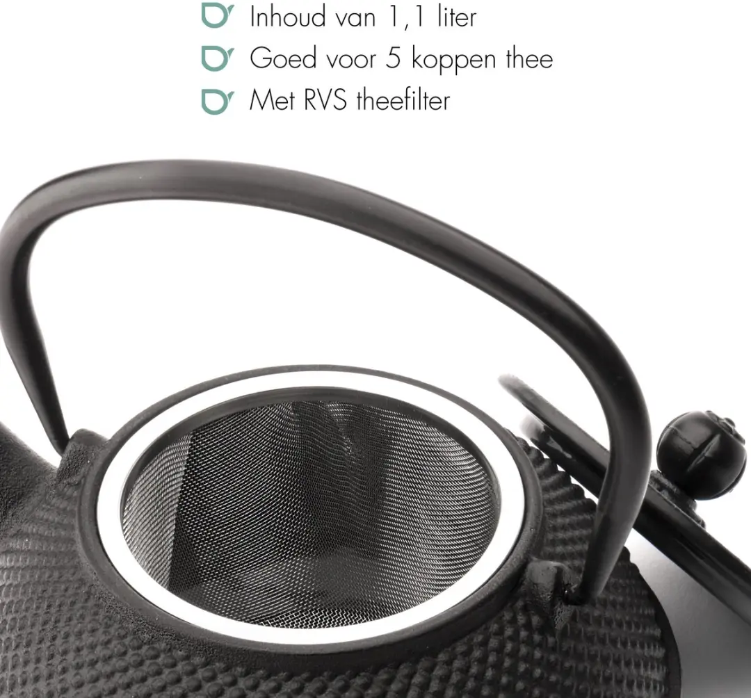 Bredemeijer Theepot Jang G002Z Gietijzer - 1,1L Zwart