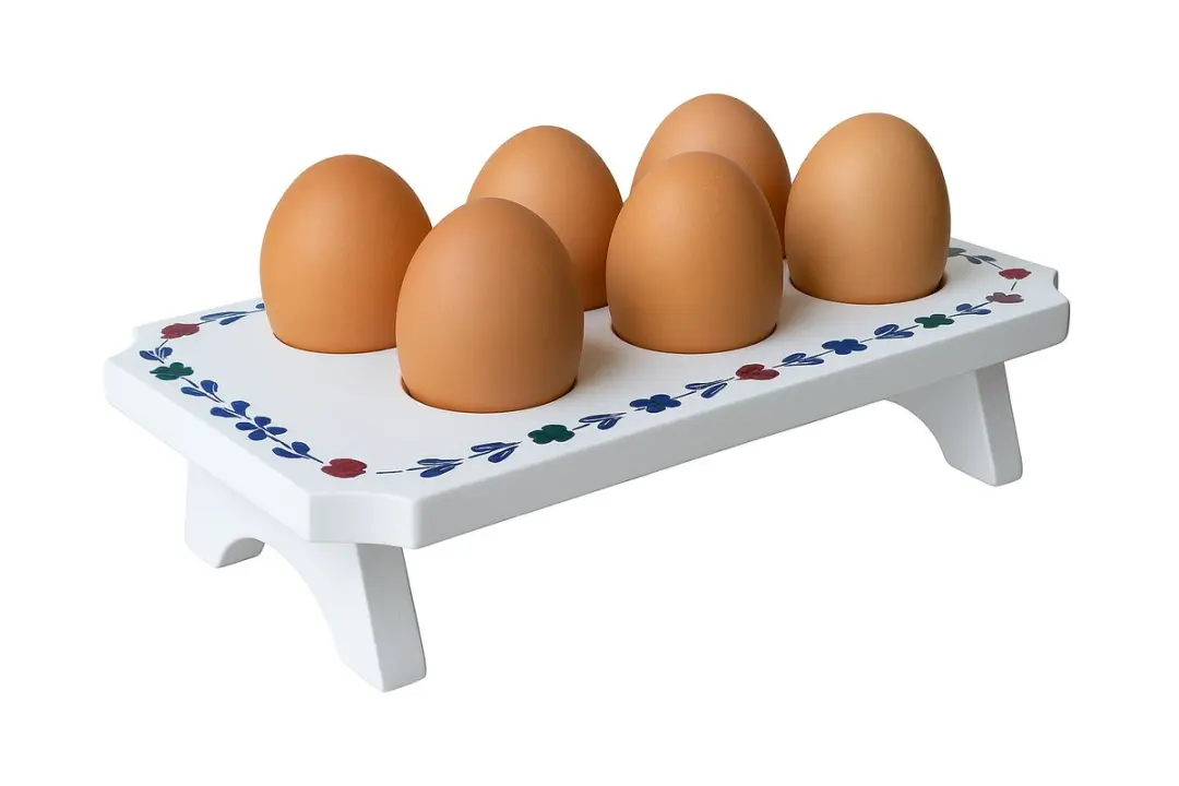 Boerenbont eierrekje voor 6 eieren-wit