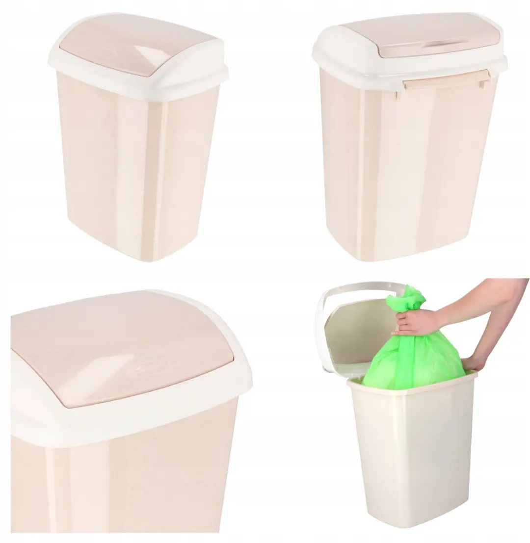 Curver Dominik Vuilnisbak 25L - Beige/Wit