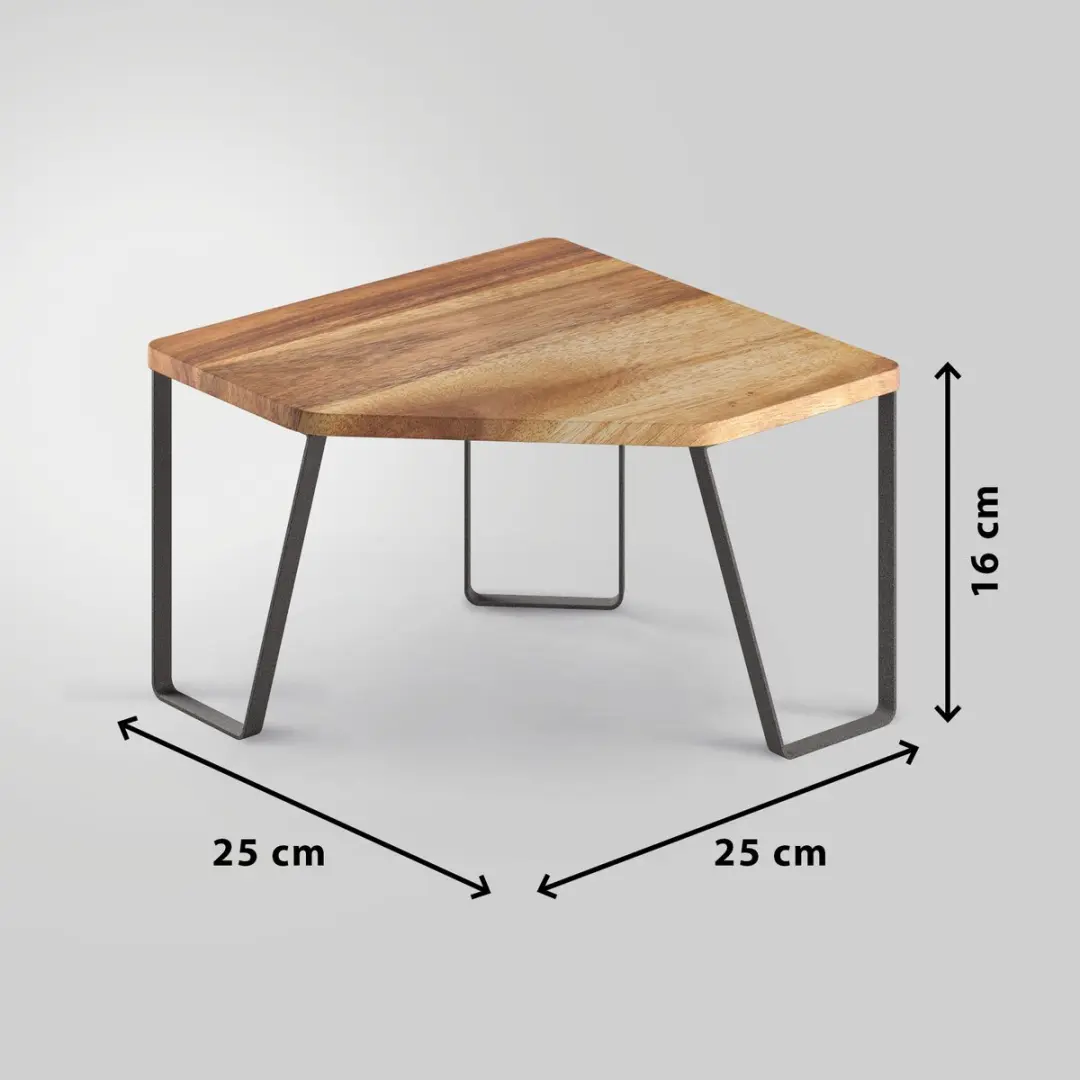 Metaltex York Lava Kruidenrek Badkamer Hoek - 25x25x16cm - Hout/Zwart