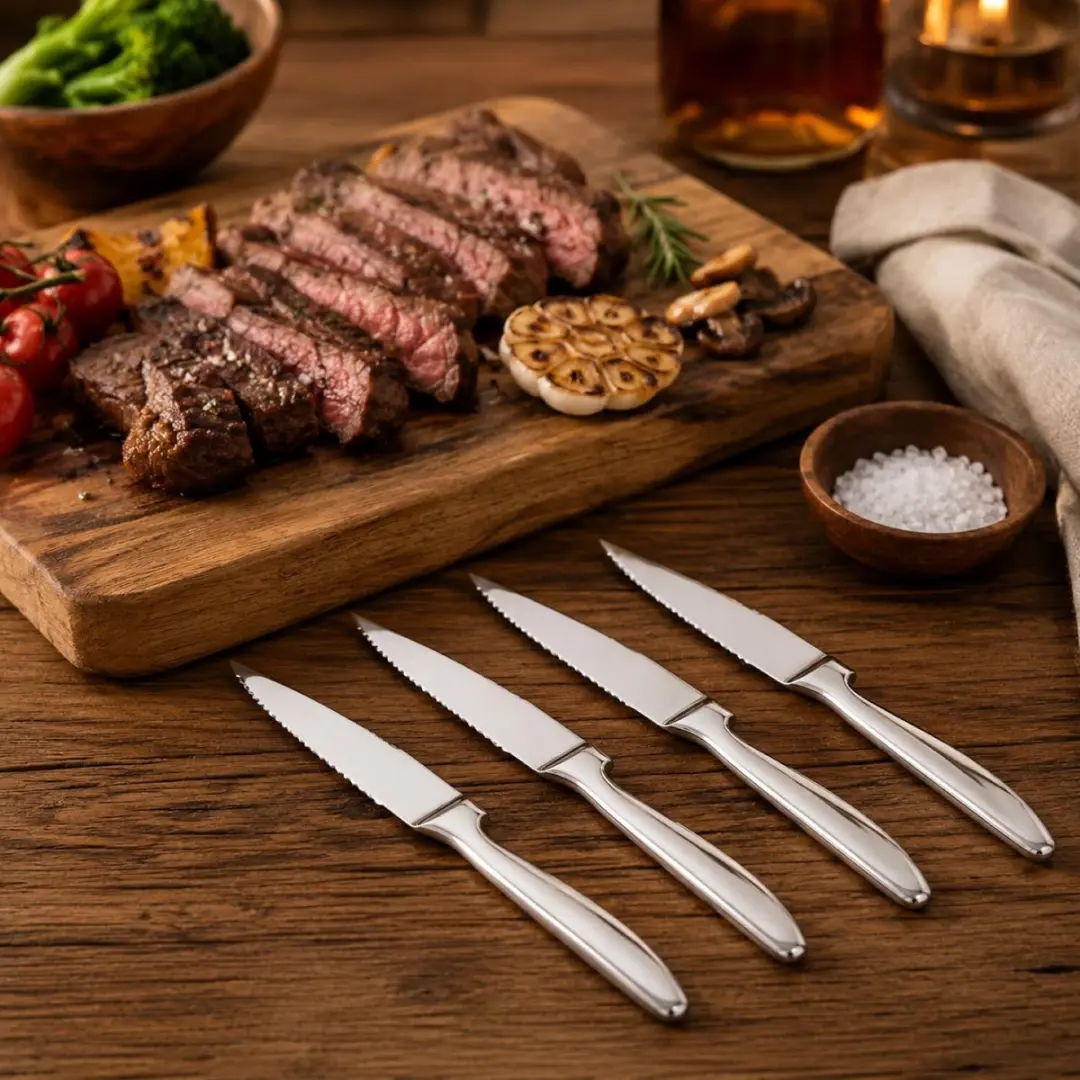 Excellent Houseware BBQ Steakmessen - 4 Stuks - 22cm - RVS