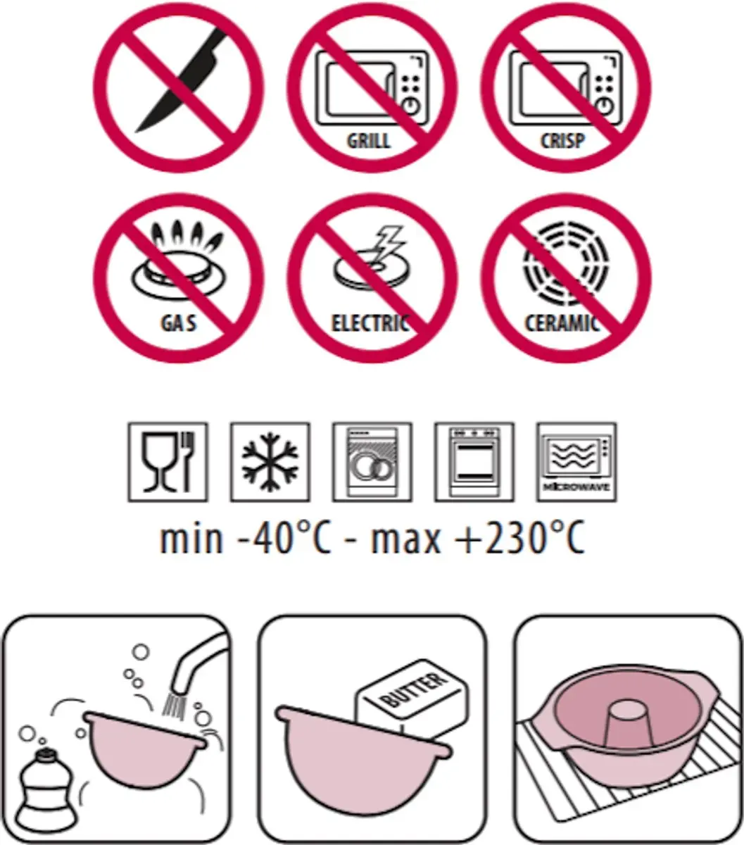 Metaltex Dolceforno Cakevorm 21x10cm - Paars - -40°C tot 230°C