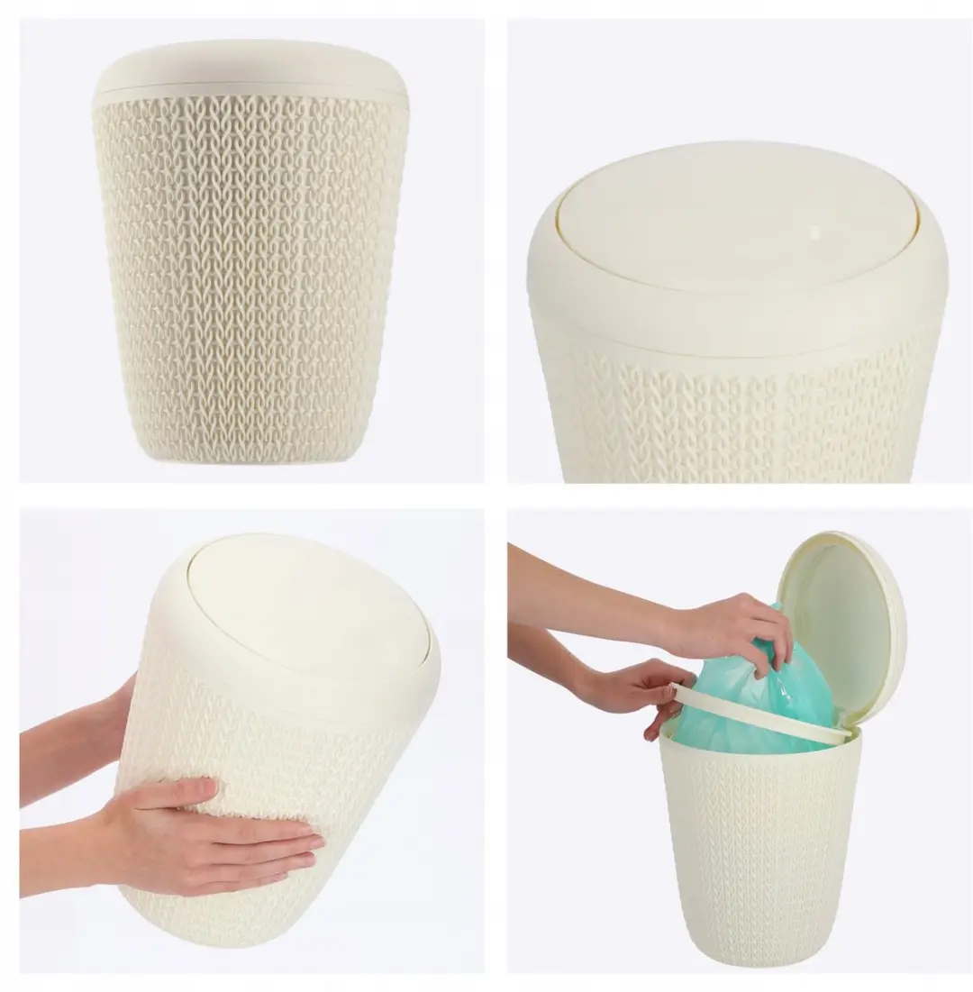 Curver Knit Badkamer Afvalbak 6L - Crèmewit