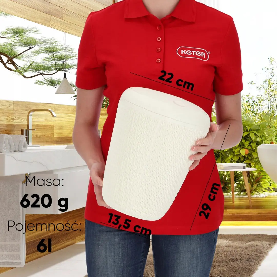Curver Knit Badkamer Afvalbak 6L - Crèmewit