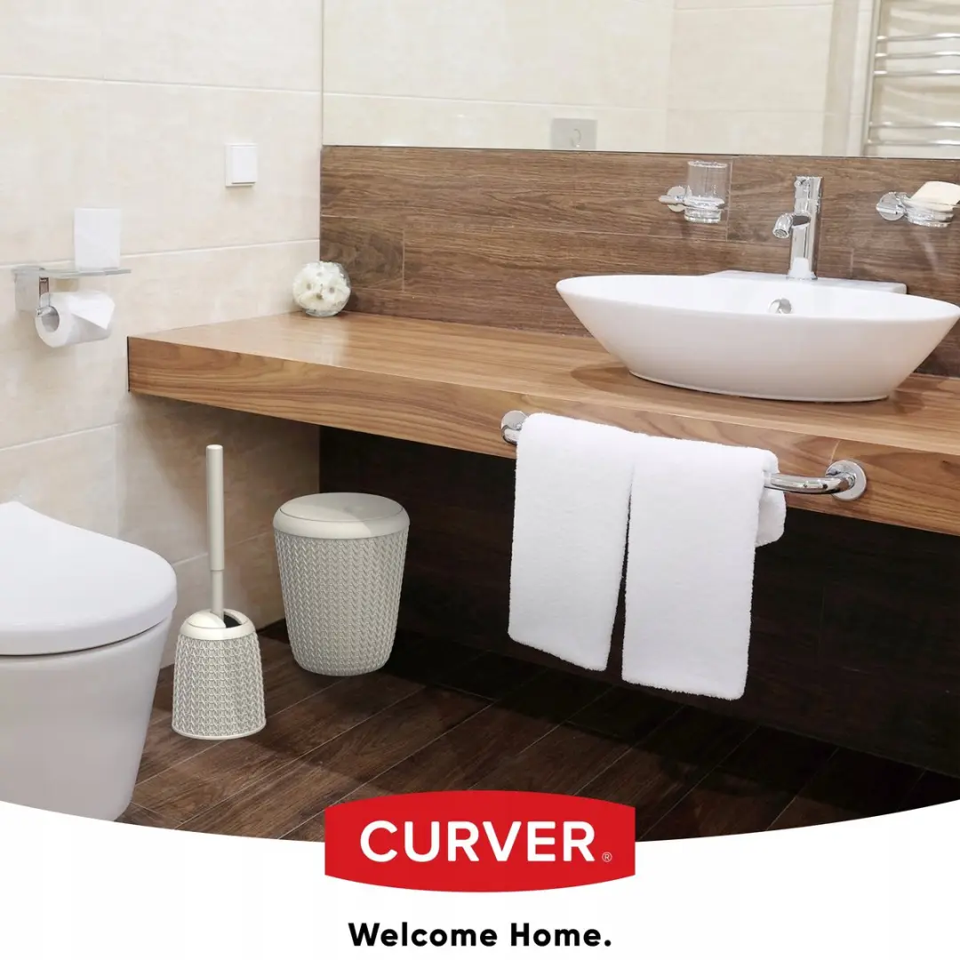Curver Knit Badkamer Afvalbak 6L - Crèmewit