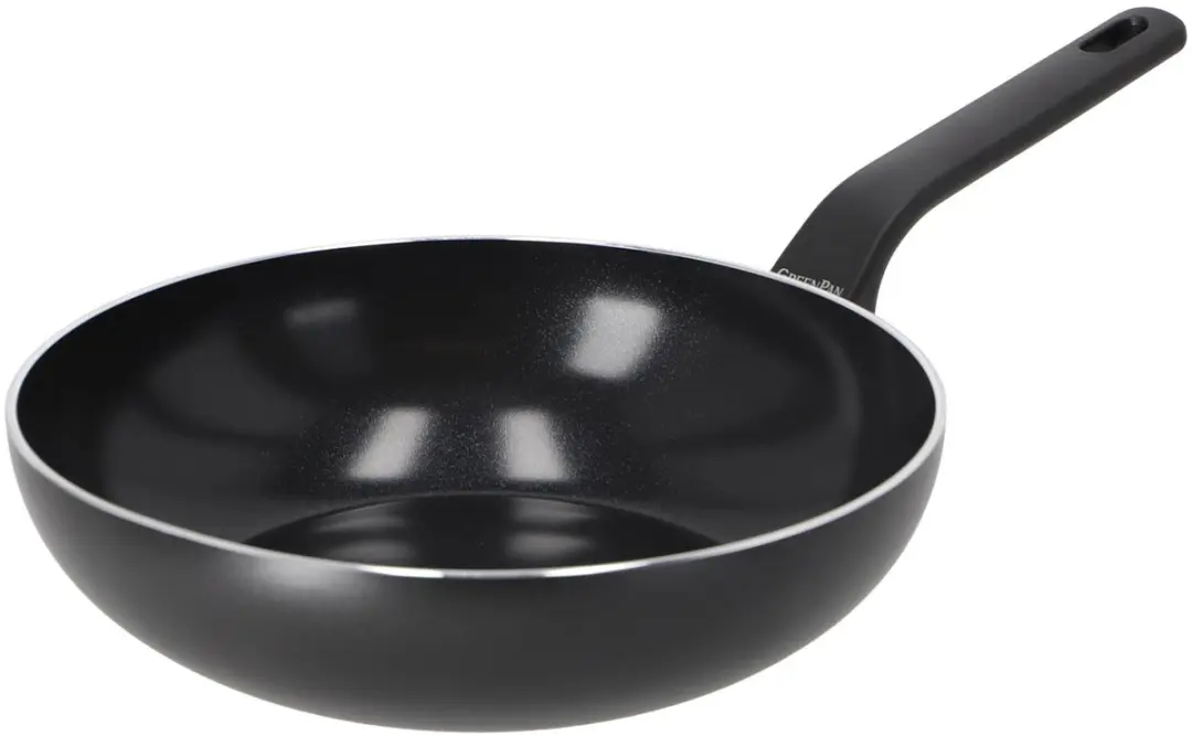 GreenPan Essence Wok 28cm - Keramische Antikleeflaag - Zwart