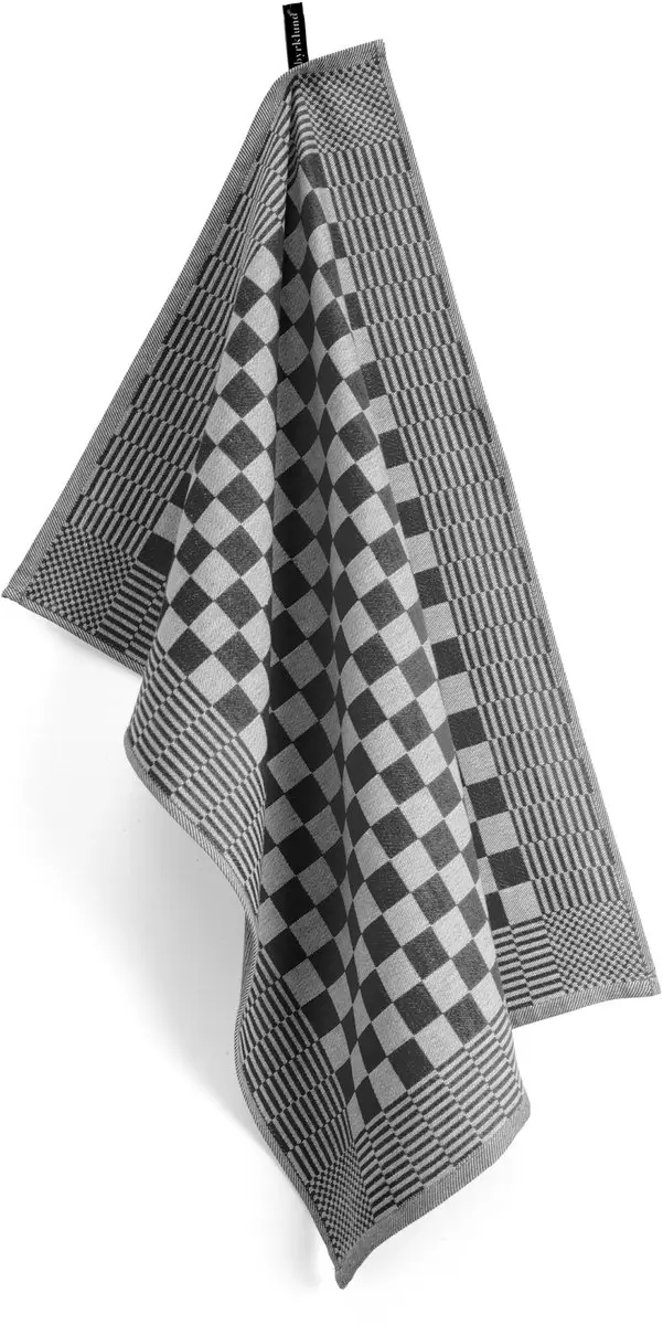 BYRKLUND Theedoek Clean & Tidy Zwart - 12 Stuks 100% Katoen 50x70cm