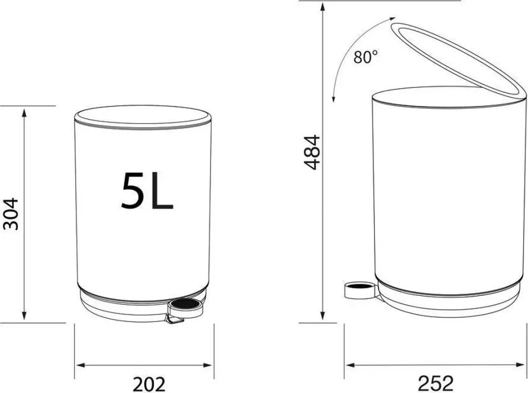 Sealskin Mind Pedaalemmer 5L - Zwart