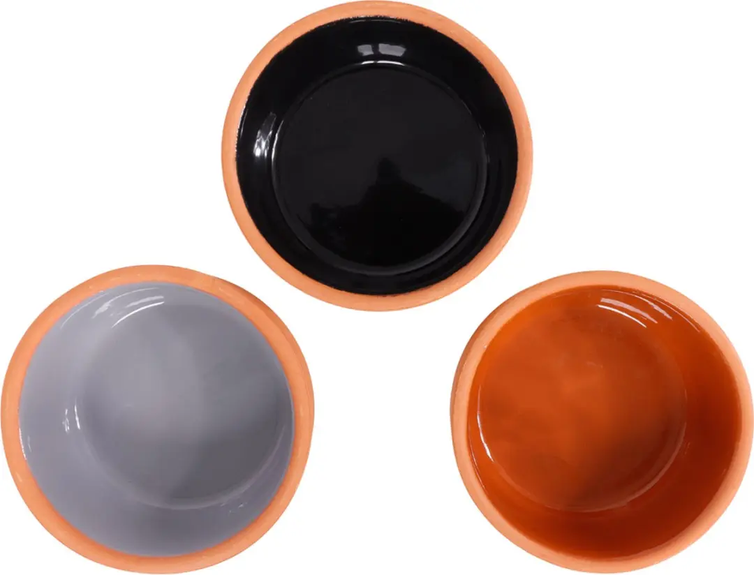 SENZA Terracotta Tapas Grijs/Zwart/Oranje - 3 Stuks
