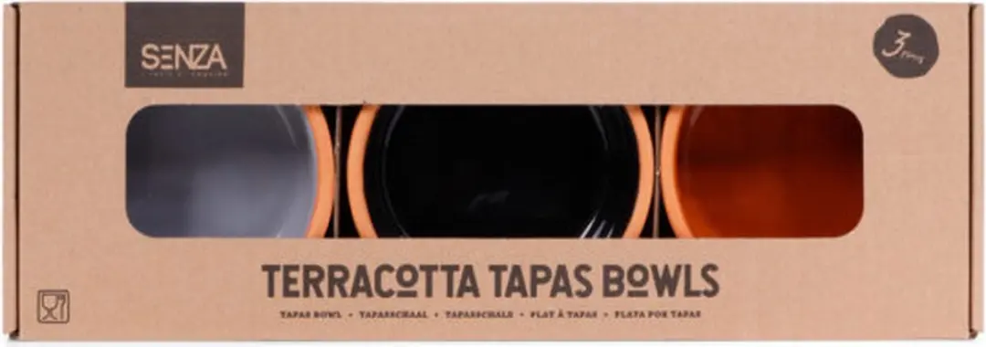 SENZA Terracotta Tapas Grijs/Zwart/Oranje - 3 Stuks - afbeelding 6 van 6