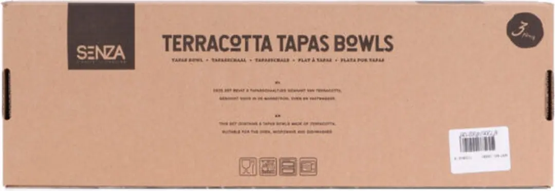 SENZA Terracotta Tapas Grijs/Zwart/Oranje - 3 Stuks