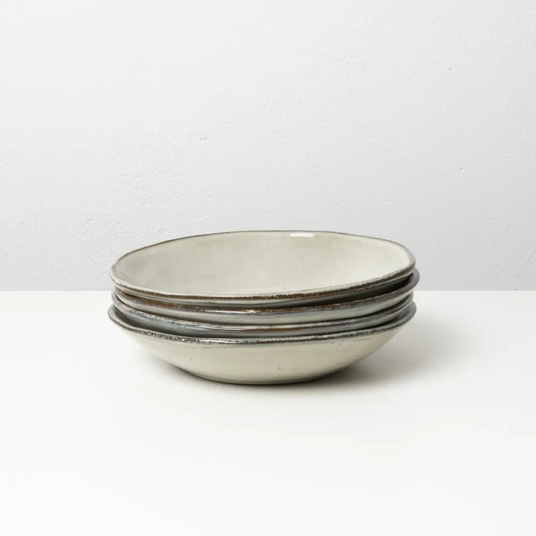Dutch Rose Organic Diepe Bordenset 4 Stuks - Ø23,5cm - Stoneware