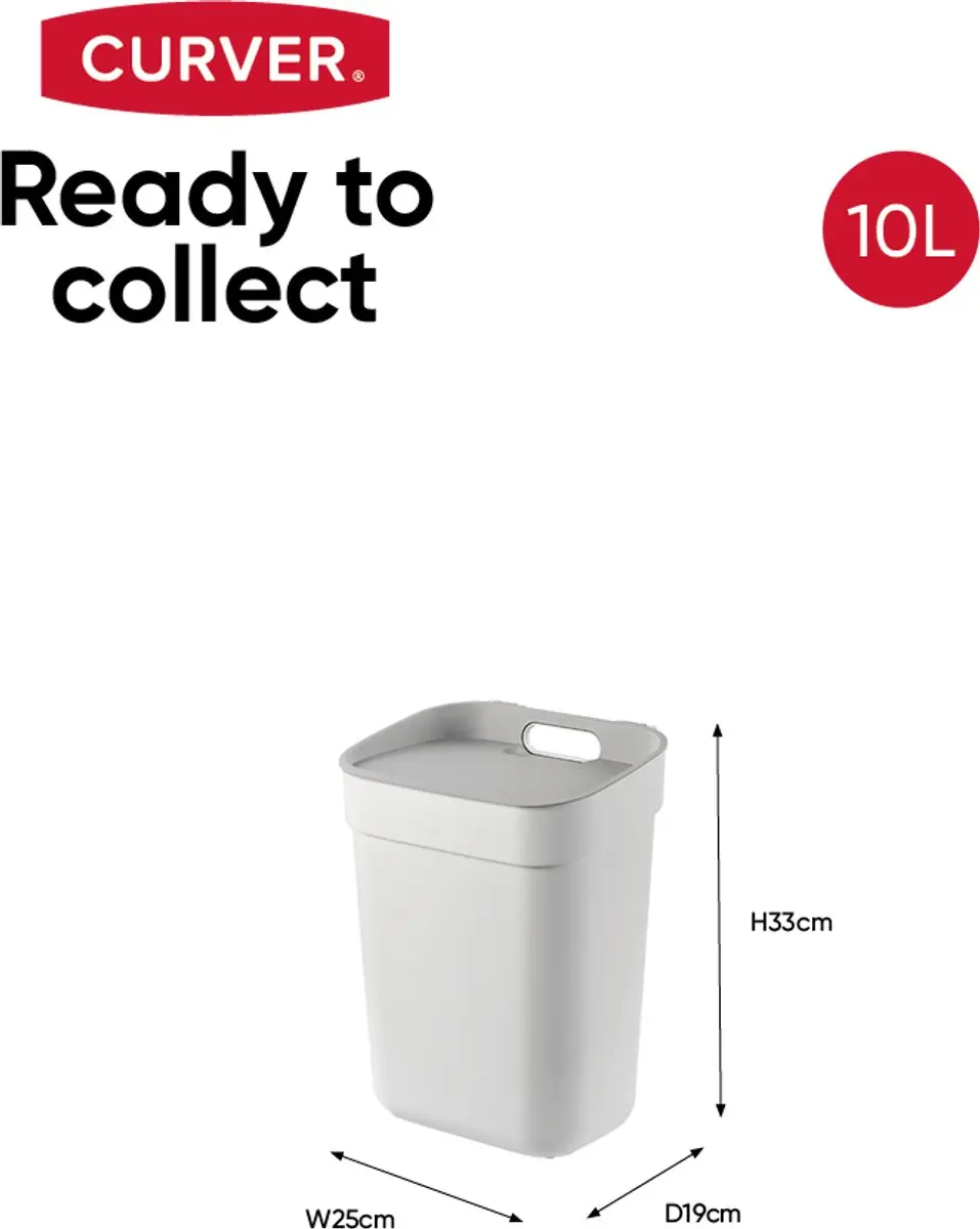 Curver Ready to Collect Prullenbak 10L - Wit