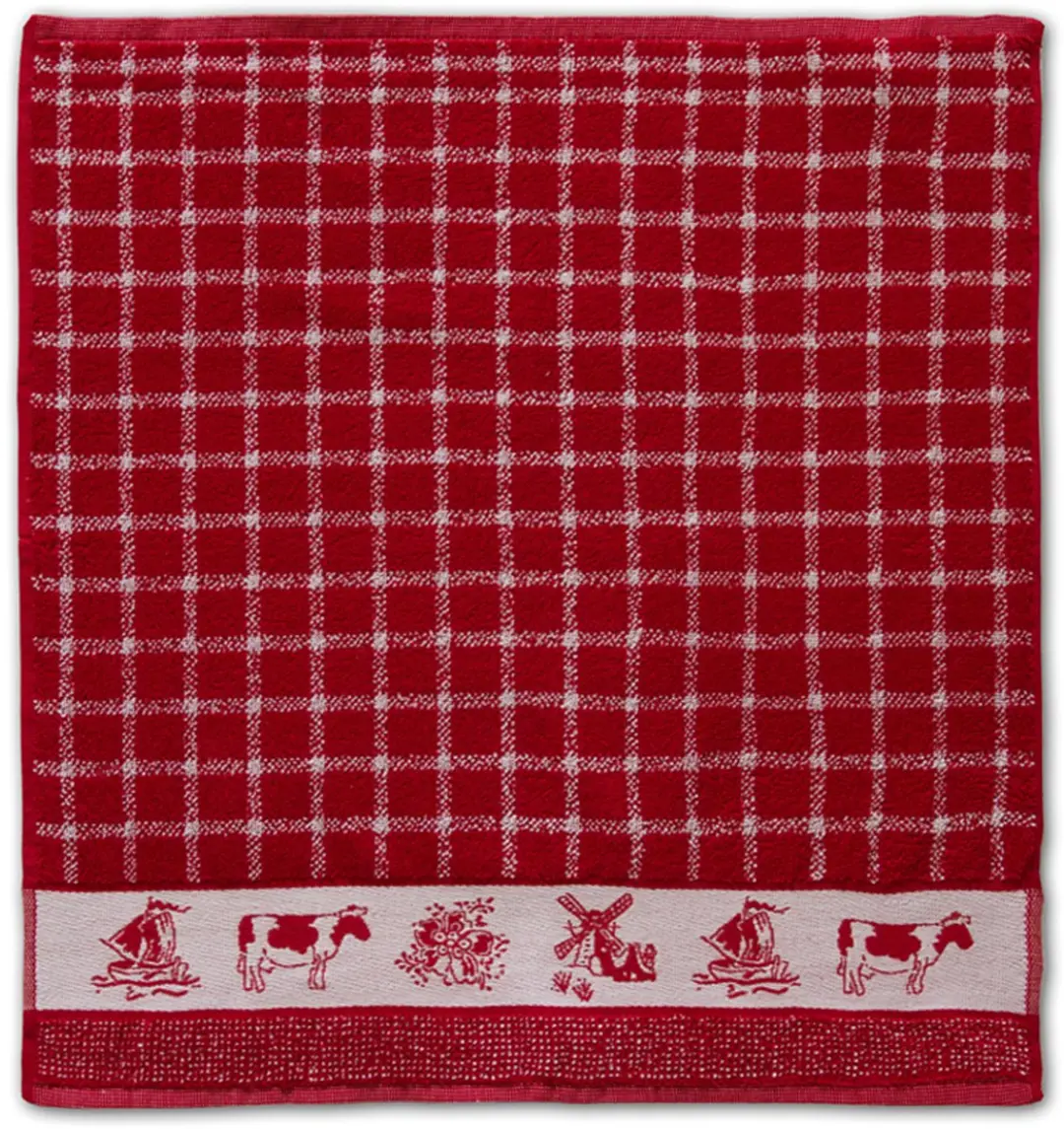 DDDDD Dutchie Theedoeken & Keukendoeken - 4 Stuks - Rood