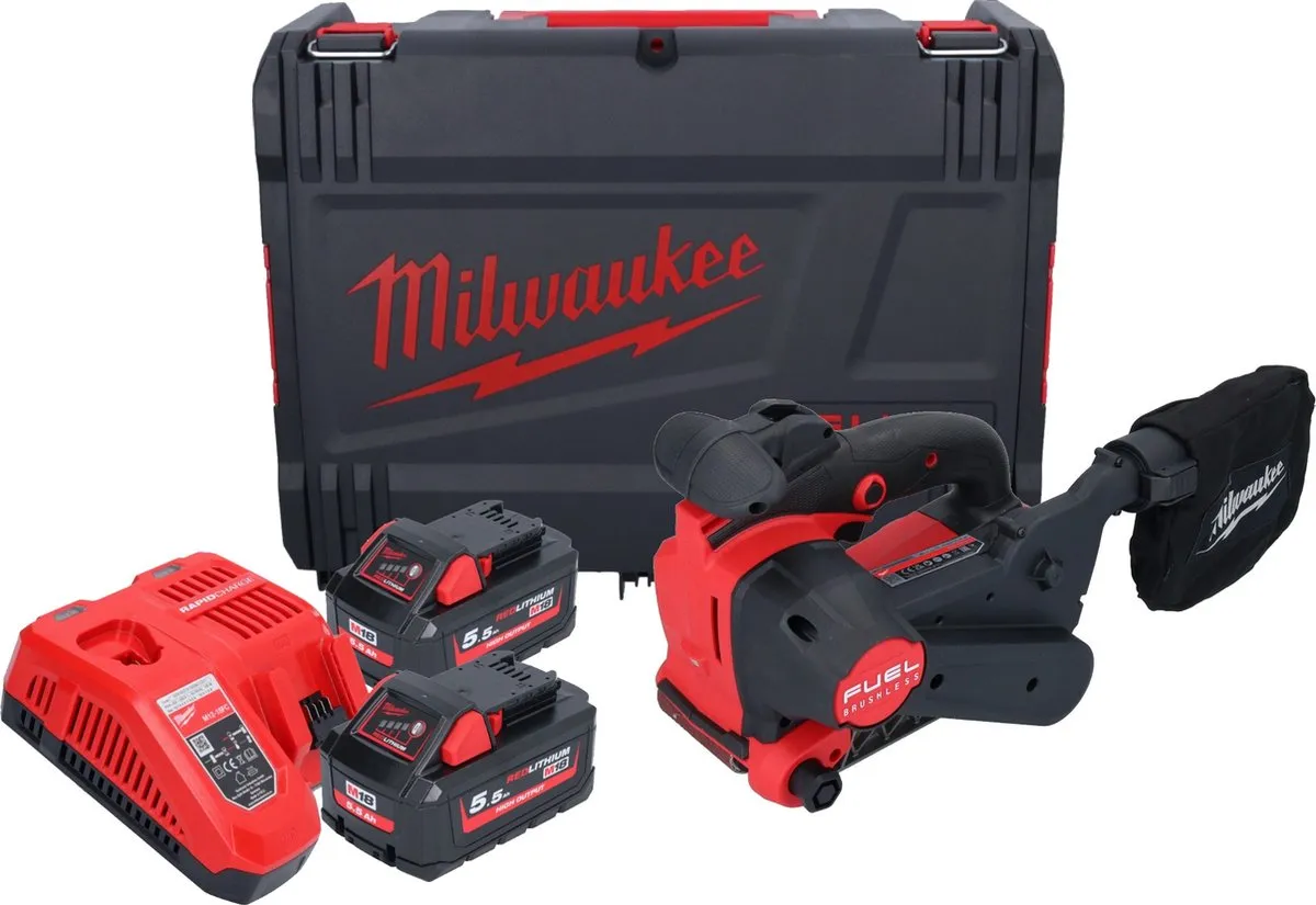 Milwaukee M18 FBTS75-552X Accu Bandschuurmachine 75mm
