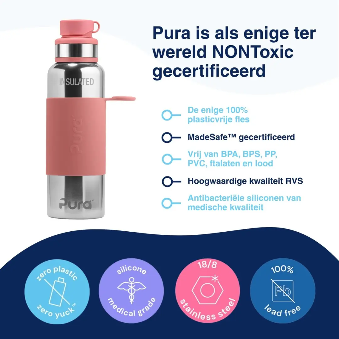 Pura Thermos Sportfles PU-I22C1-BMR 650ml - Rose