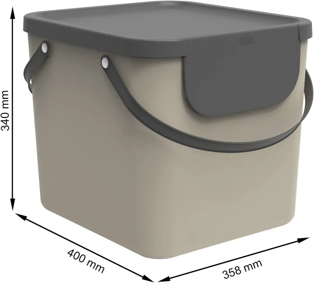 Rotho Albula Afvalbak 40L - Cappuccino