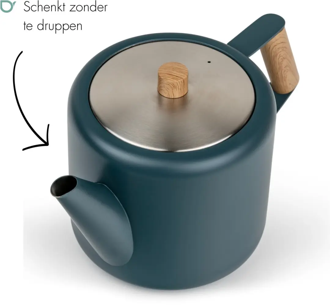 Bredemeijer Theepot Boston Duet Design - 1,1L - RVS - Blauw