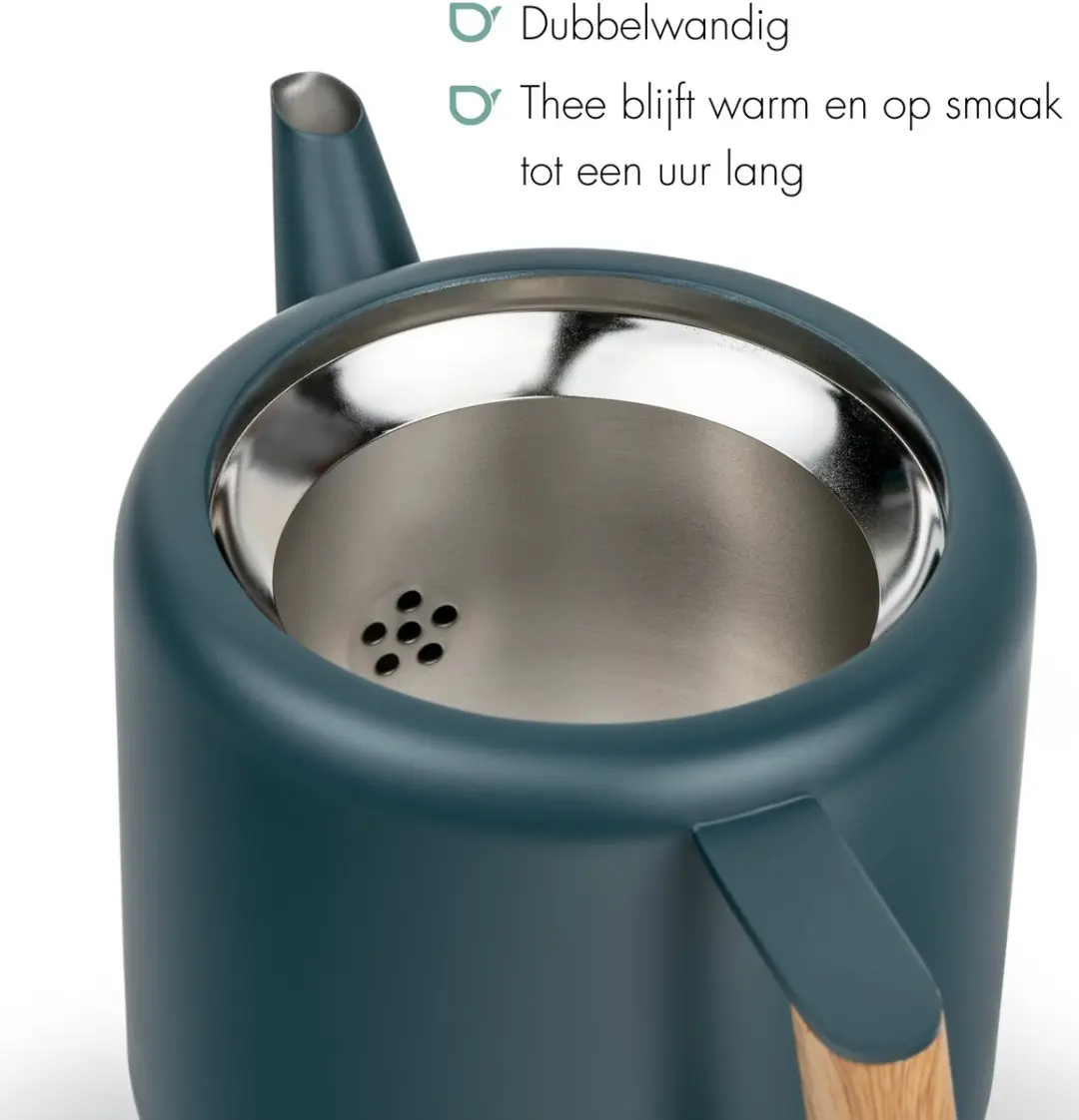 Bredemeijer Theepot Boston Duet Design - 1,1L - RVS - Blauw