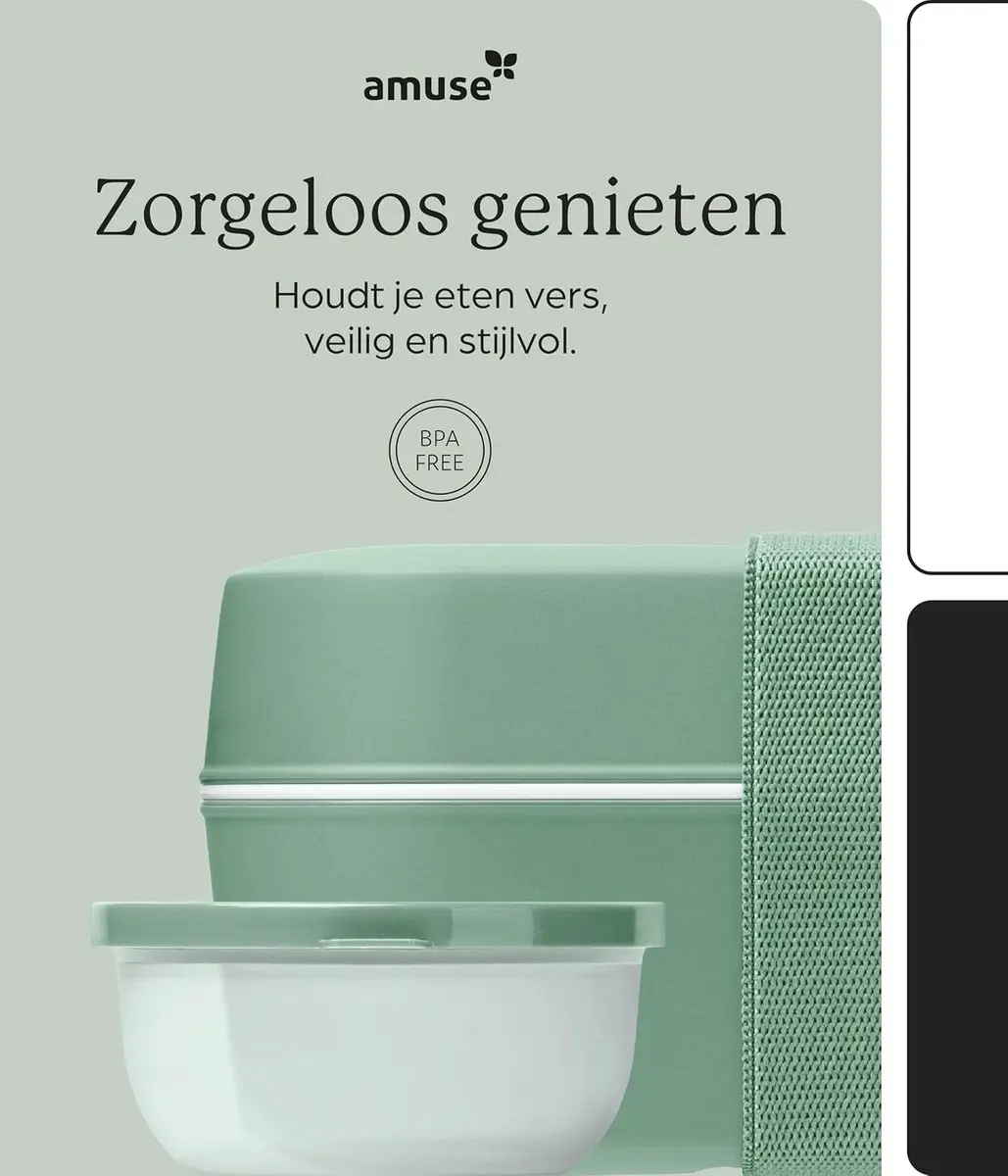 Amuse Bento Lunchbox 3-in-1 Sage - 1,5L - 3 Vakken