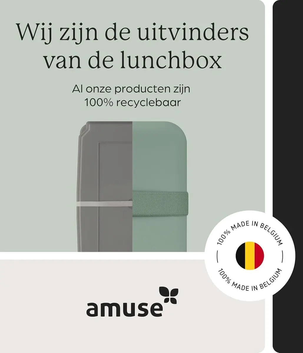 Amuse Bento Lunchbox 3-in-1 Sage - 1,5L - 3 Vakken