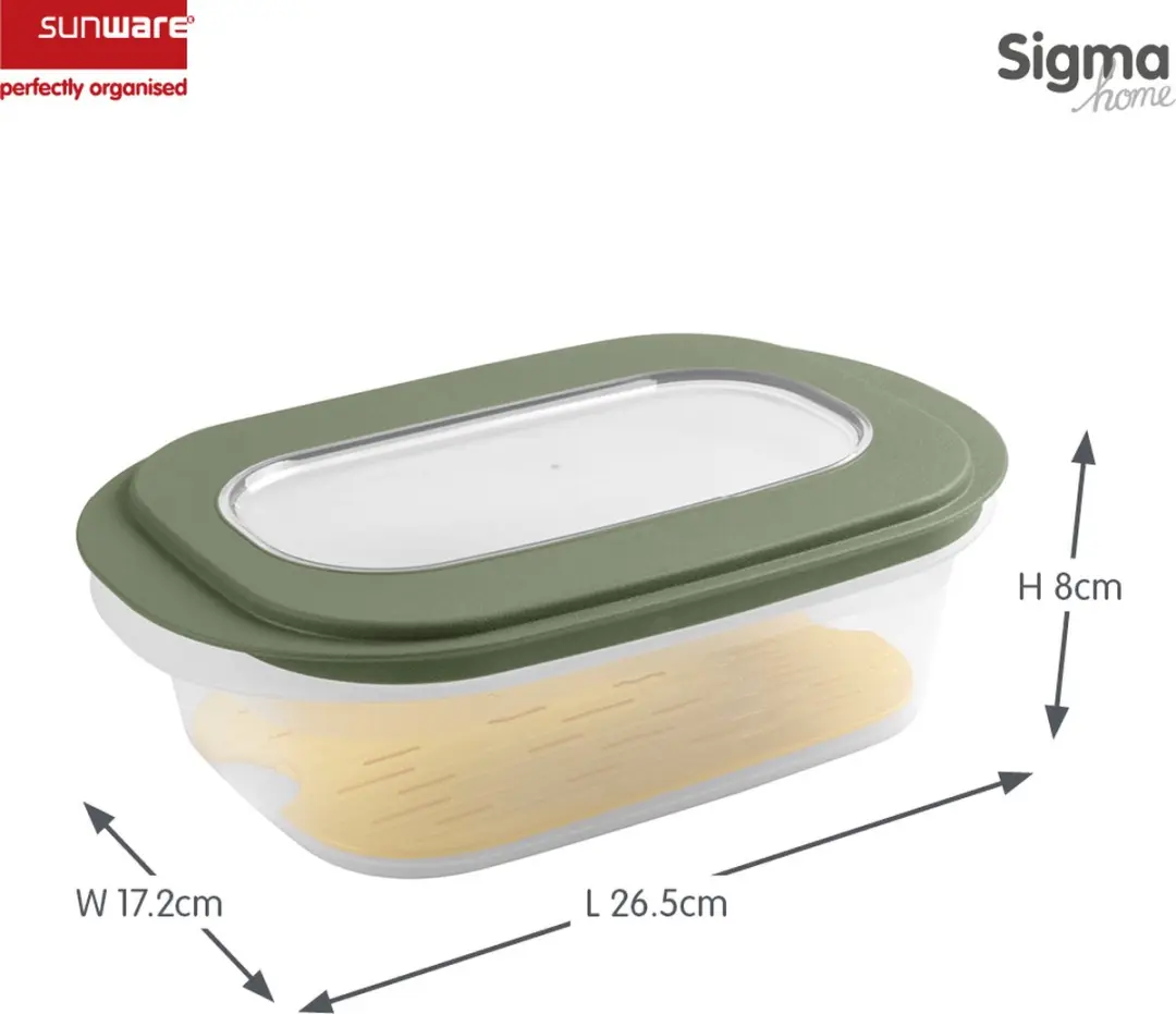 Sunware Sigma Home Kaasdoos - 2-delig - 26,5x17,2x10 cm - Groen
