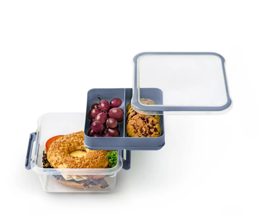 Rotho Saladebakje 1L - 3 Vakken - Blauw