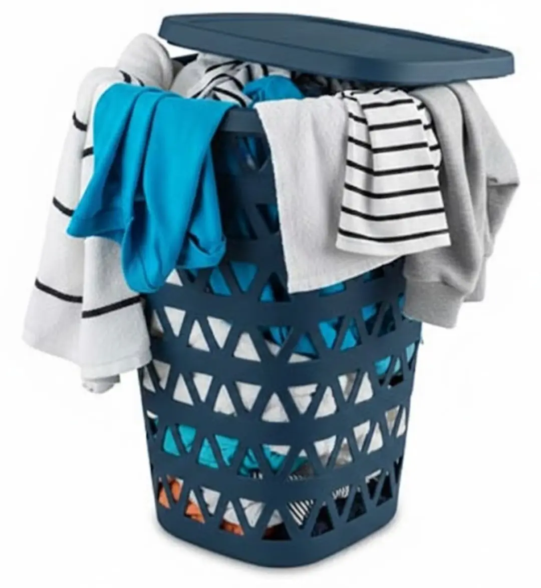 Curver Wasmand met deksel 2x - 55L - Blauw