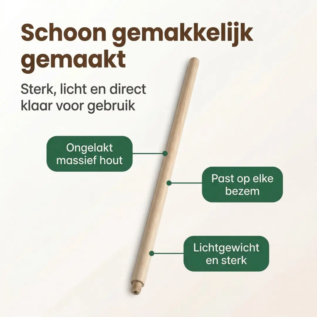 Linea Talen Tools Bezemsteel 120cm x 23,5mm - Beige - afbeelding 6 van 6