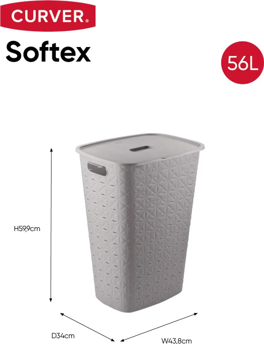 Curver Softex Wasmand 56L - 2 Stuks - Taupe