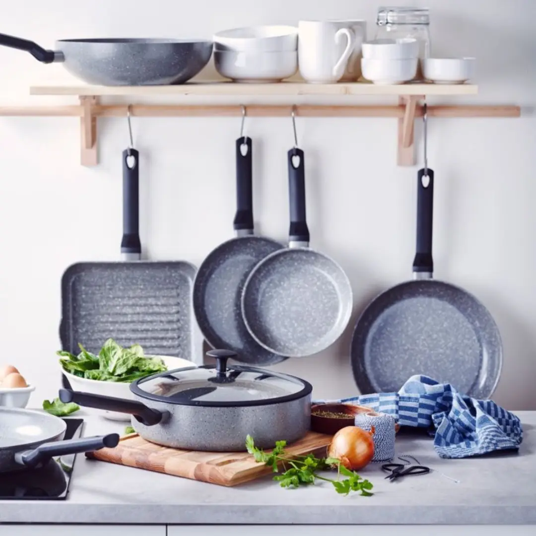 BK Granite Ceramic Koekenpannenset 2-delig 28/30cm - Grijs