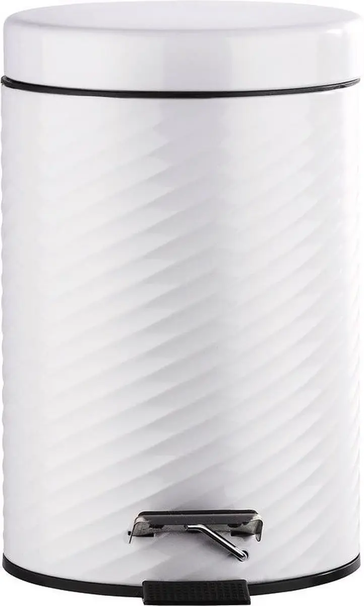 Wenko Pedaalemmer Spiro 3L - 22x26cm RVS - Wit