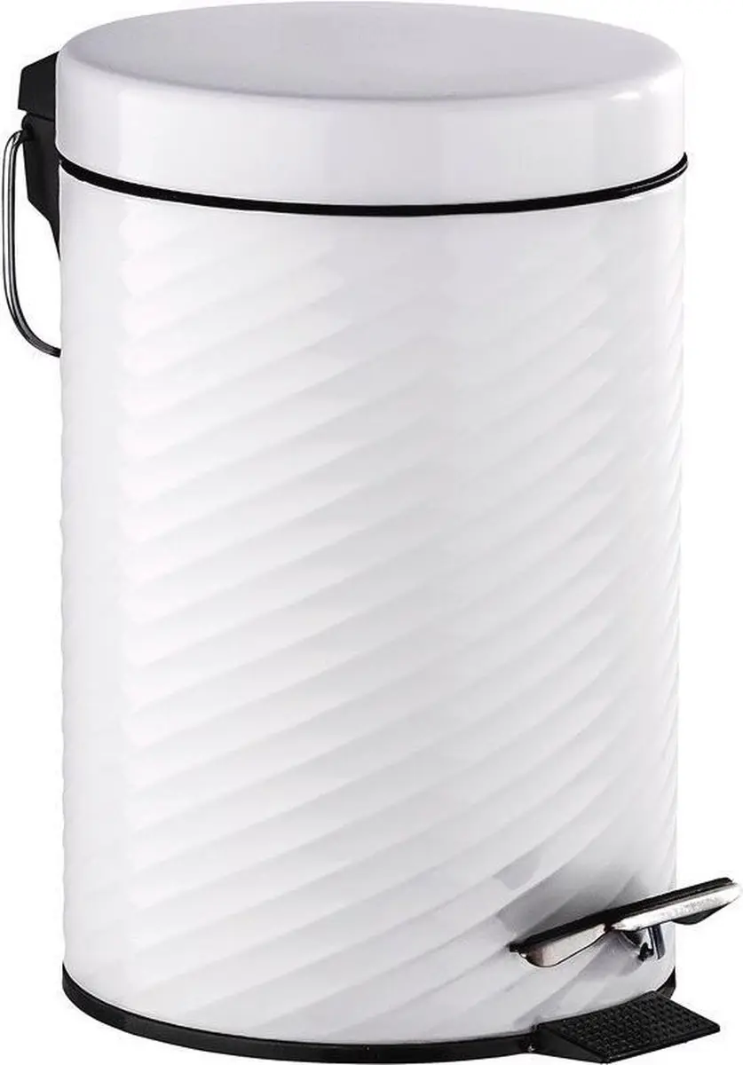 Wenko Pedaalemmer Spiro 3 Liter 22 X 26 Cm Rvs Wit