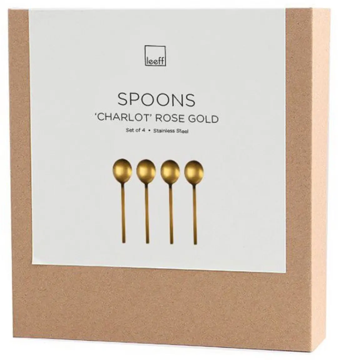 Leeff Lepeltjes Charlot - 4 Stuks - Roze Goud