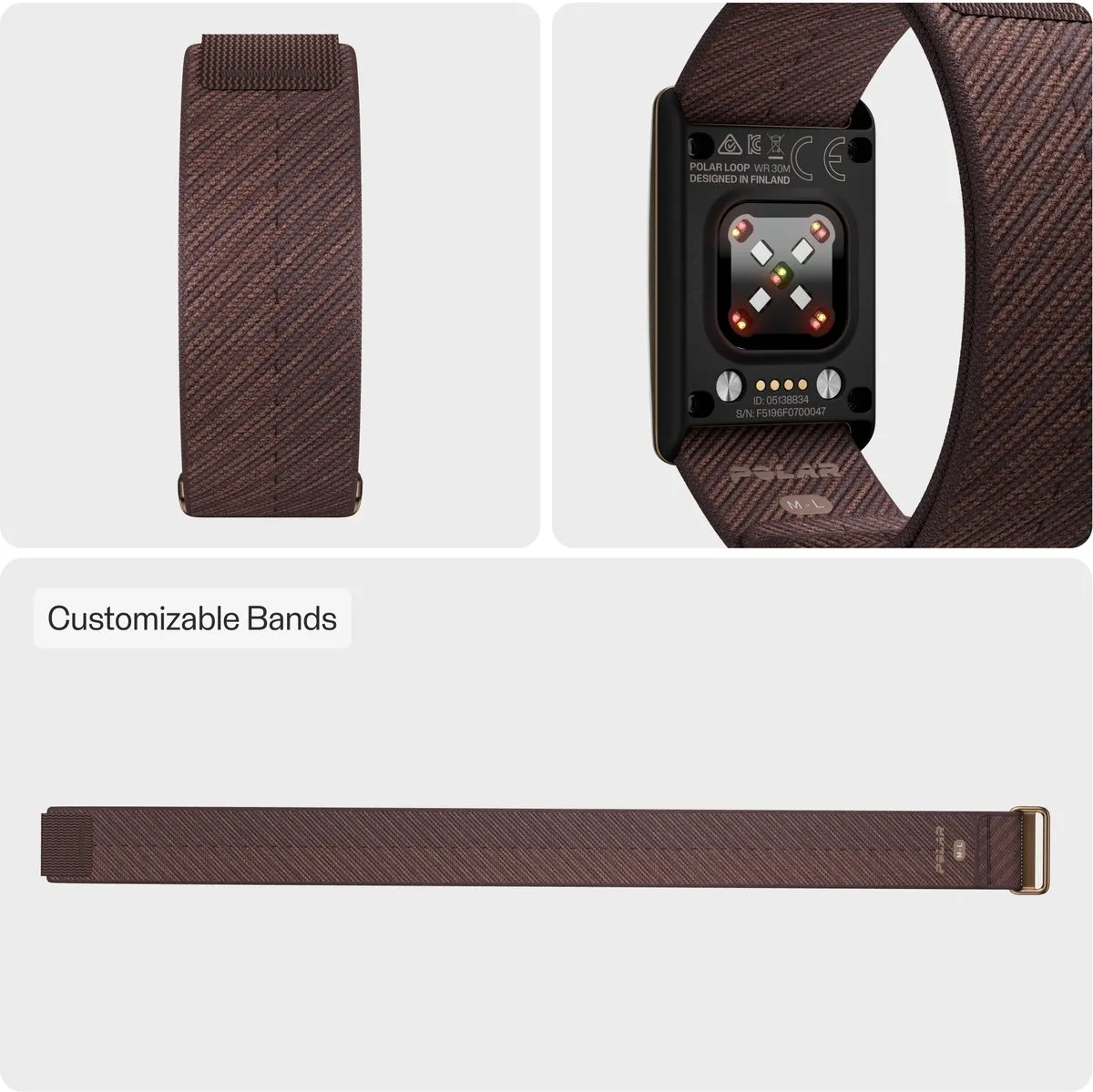 Polar Loop SoftWeave Horlogeband - BROWN COPPER - 2 Stuks